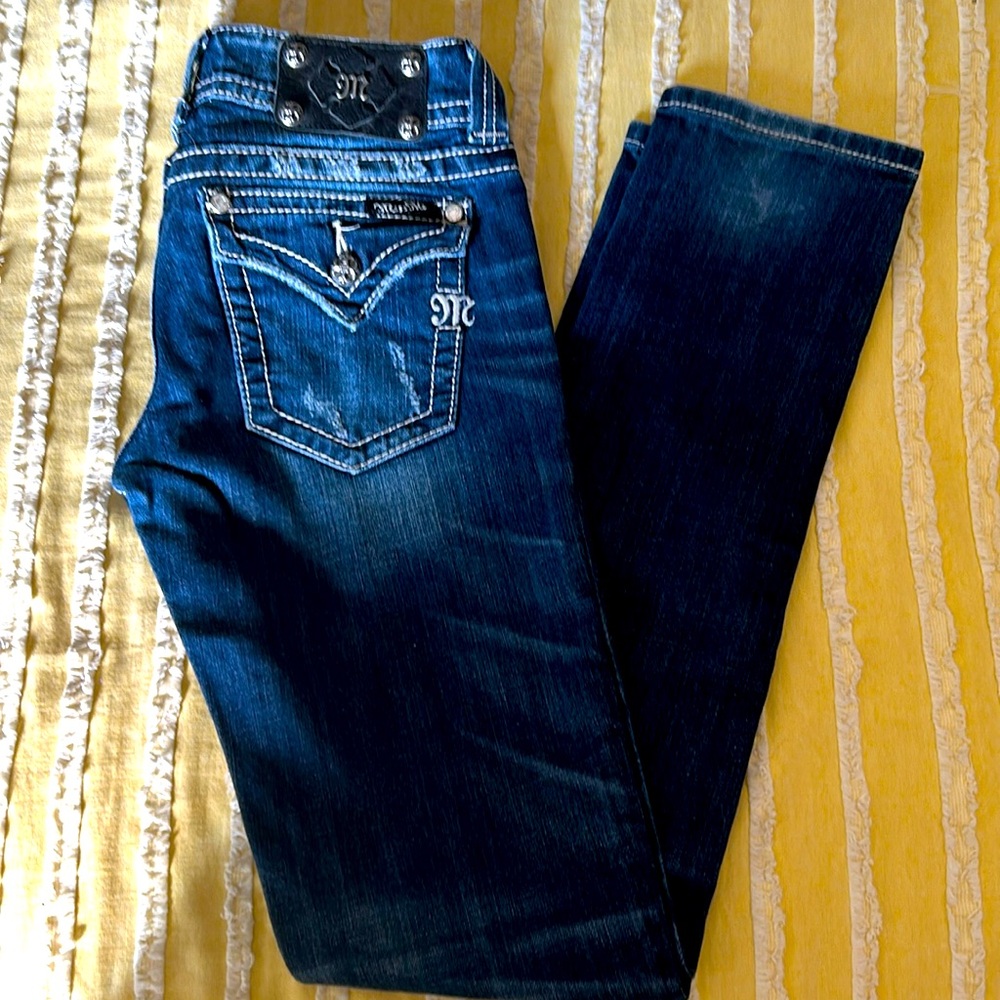 Miss Me Skinny Jeans w/ Rhinestone Embellishments
